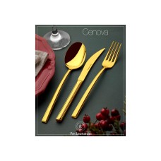 Pm Leonardo Cenova S 42 Parça "GOLD" Çatal Bıçak Kaşık Takımı	